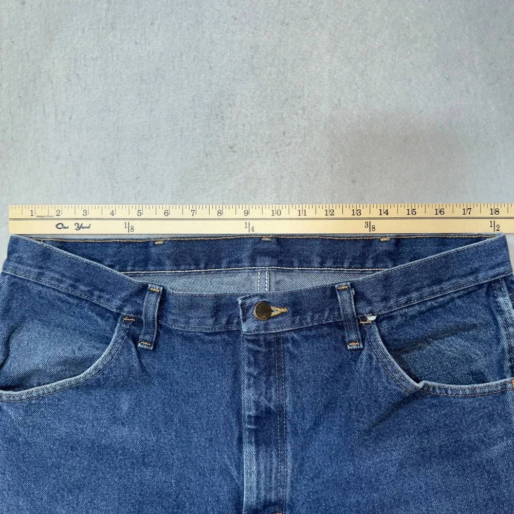 Rustler Mens Regular Fit Straight Leg Blue Denim Jeans 38x30 87619PW Medium Wash
